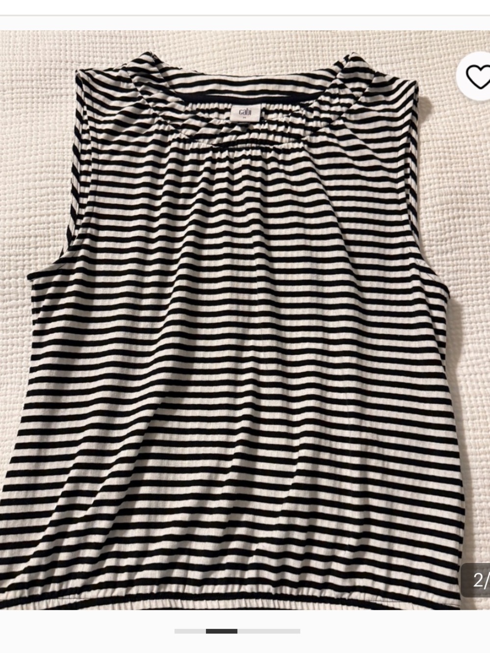 CAbi Black & White Horizontal Stripe Tank Top